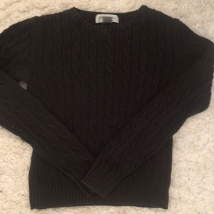 Vintage Brooks Brothers Women’s Black Cable Knit Sweater Size Small